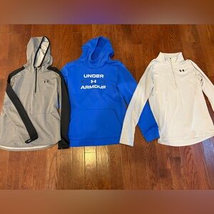 Under Armour Blue, Gray, and White Hoodie Set